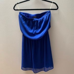 Express strapless dress, royal blue size XS